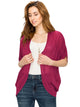 WSK1528 Womens Short Sleeve Open-Front Batwing Cardigan