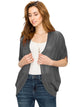 WSK1528 Womens Short Sleeve Open-Front Batwing Cardigan