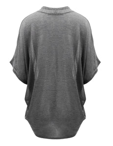 WSK1528 Womens Short Sleeve Open-Front Batwing Cardigan