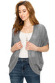 WSK1528 Womens Short Sleeve Open-Front Batwing Cardigan