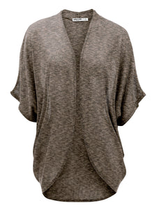 WSK1528 Womens Short Sleeve Open-Front Batwing Cardigan