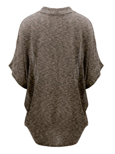 WSK1528 Womens Short Sleeve Open-Front Batwing Cardigan