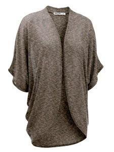 WSK1528 Womens Short Sleeve Open-Front Batwing Cardigan