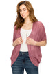 WSK1528 Womens Short Sleeve Open-Front Batwing Cardigan