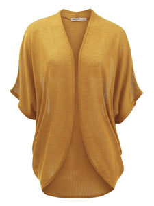 WSK1528 Womens Short Sleeve Open-Front Batwing Cardigan