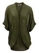WSK1528 Womens Short Sleeve Open-Front Batwing Cardigan