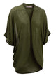 WSK1528 Womens Short Sleeve Open-Front Batwing Cardigan