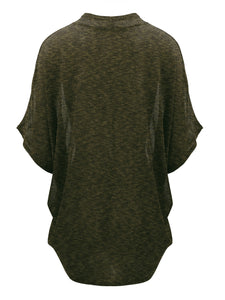 WSK1528 Womens Short Sleeve Open-Front Batwing Cardigan