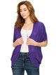 WSK1528 Womens Short Sleeve Open-Front Batwing Cardigan