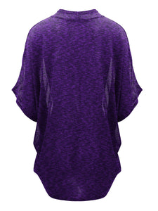 WSK1528 Womens Short Sleeve Open-Front Batwing Cardigan