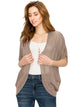 WSK1528 Womens Short Sleeve Open-Front Batwing Cardigan
