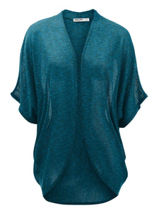 WSK1528 Womens Short Sleeve Open-Front Batwing Cardigan