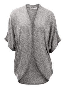 WSK1528 Womens Short Sleeve Open-Front Batwing Cardigan