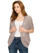 WSK1528 Womens Short Sleeve Open-Front Batwing Cardigan