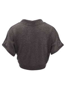 WSK1529 Womens Short Sleeve Shrug Open Cardigan