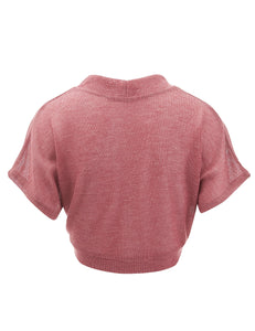 WSK1529 Womens Short Sleeve Shrug Open Cardigan
