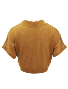 WSK1529 Womens Short Sleeve Shrug Open Cardigan