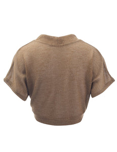 WSK1529 Womens Short Sleeve Shrug Open Cardigan