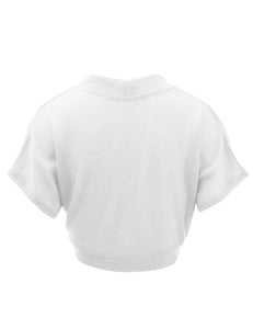 WSK1529 Womens Short Sleeve Shrug Open Cardigan