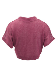 WSK1529 Womens Short Sleeve Shrug Open Cardigan