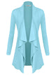 WSK2105 Women's Drape Front Open Cardigan Long Sleeve Irregular Hem