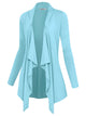 WSK2105 Women's Drape Front Open Cardigan Long Sleeve Irregular Hem