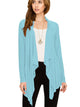 WSK2105 Women's Drape Front Open Cardigan Long Sleeve Irregular Hem