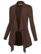 WSK2105 Women's Drape Front Open Cardigan Long Sleeve Irregular Hem