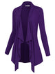 WSK2105 Women's Drape Front Open Cardigan Long Sleeve Irregular Hem