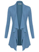 WSK2105 Women's Drape Front Open Cardigan Long Sleeve Irregular Hem