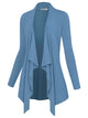 WSK2105 Women's Drape Front Open Cardigan Long Sleeve Irregular Hem