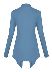WSK2105 Women's Drape Front Open Cardigan Long Sleeve Irregular Hem