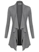 WSK2105 Women's Drape Front Open Cardigan Long Sleeve Irregular Hem
