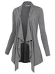WSK2105 Women's Drape Front Open Cardigan Long Sleeve Irregular Hem