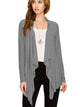 WSK2105 Women's Drape Front Open Cardigan Long Sleeve Irregular Hem
