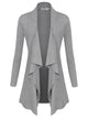 WSK2105 Women's Drape Front Open Cardigan Long Sleeve Irregular Hem