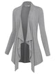 WSK2105 Women's Drape Front Open Cardigan Long Sleeve Irregular Hem