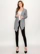 WSK2105 Women's Drape Front Open Cardigan Long Sleeve Irregular Hem