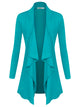 WSK2105 Women's Drape Front Open Cardigan Long Sleeve Irregular Hem