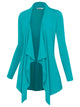 WSK2105 Women's Drape Front Open Cardigan Long Sleeve Irregular Hem