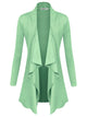 WSK2105 Women's Drape Front Open Cardigan Long Sleeve Irregular Hem