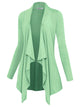 WSK2105 Women's Drape Front Open Cardigan Long Sleeve Irregular Hem