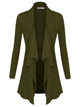 WSK2105 Women's Drape Front Open Cardigan Long Sleeve Irregular Hem