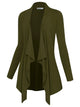WSK2105 Women's Drape Front Open Cardigan Long Sleeve Irregular Hem