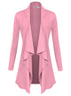 WSK2105 Women's Drape Front Open Cardigan Long Sleeve Irregular Hem