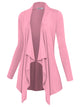WSK2105 Women's Drape Front Open Cardigan Long Sleeve Irregular Hem