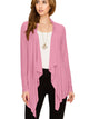 WSK2105 Women's Drape Front Open Cardigan Long Sleeve Irregular Hem