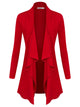 WSK2105 Women's Drape Front Open Cardigan Long Sleeve Irregular Hem