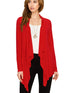 WSK2105 Women's Drape Front Open Cardigan Long Sleeve Irregular Hem