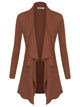 WSK2105 Women's Drape Front Open Cardigan Long Sleeve Irregular Hem